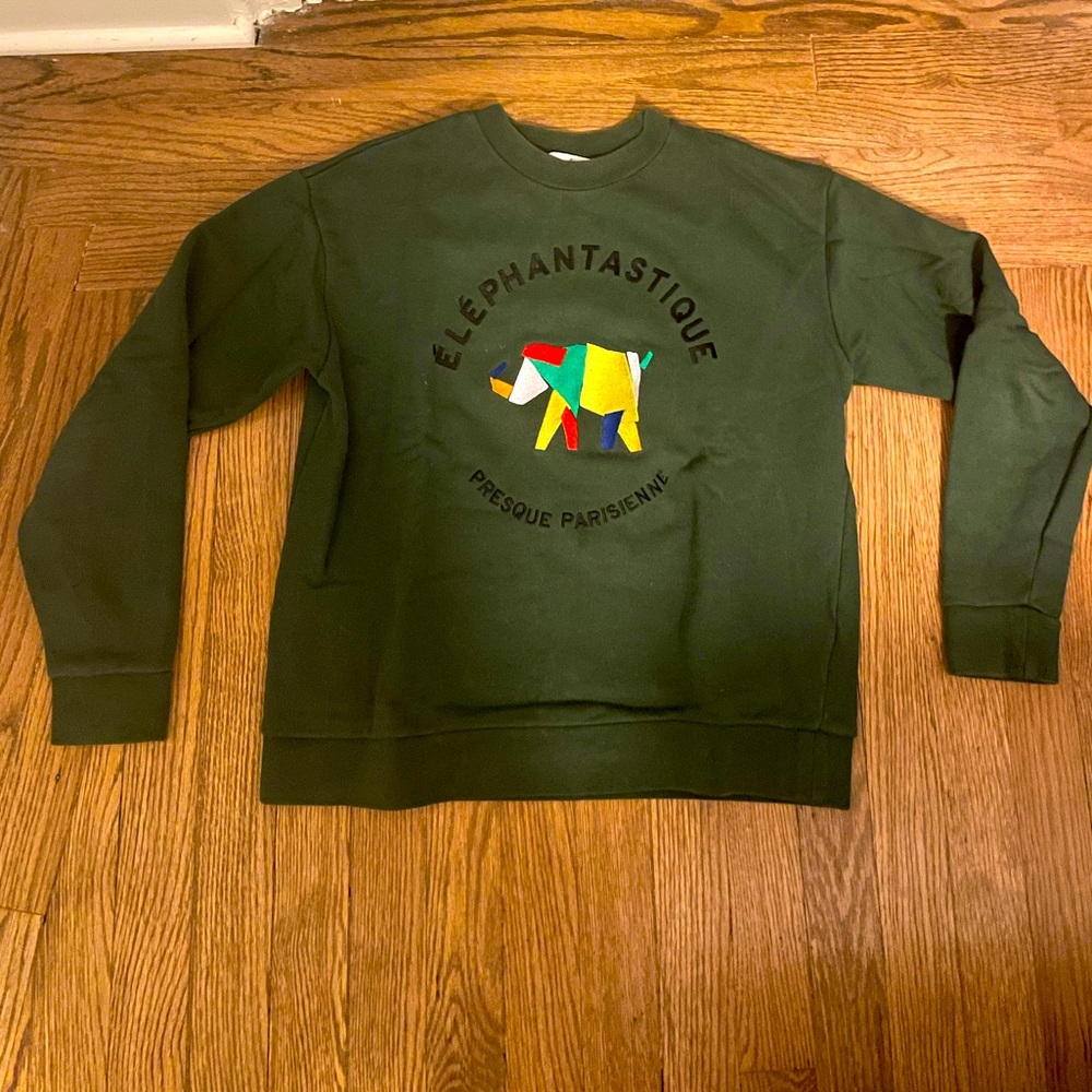 Être Cécile Éléphantastique Crewneck Sweater Size Small